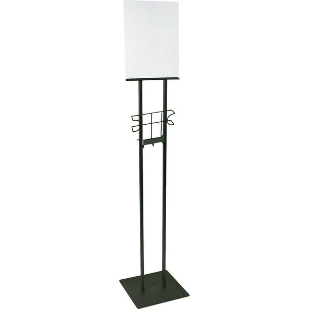Clear Acrylic Pedestal Sign Holder Stand w/ Adjustable Metal Pole 11W x 8.5H 